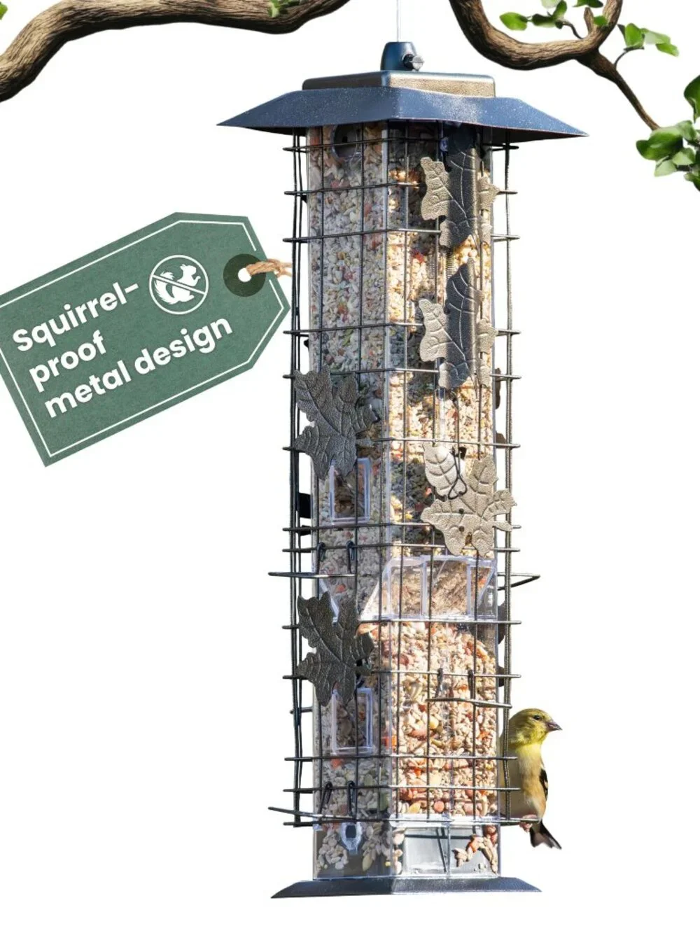 Perky-Pet 336-1SR Squirrel-Be-Gone Squirrel Proof Bird Feeder, 2LB, Outdoor Wild